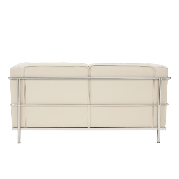 Belmont Twin Seater Cubed Leather Faced Reception Chair